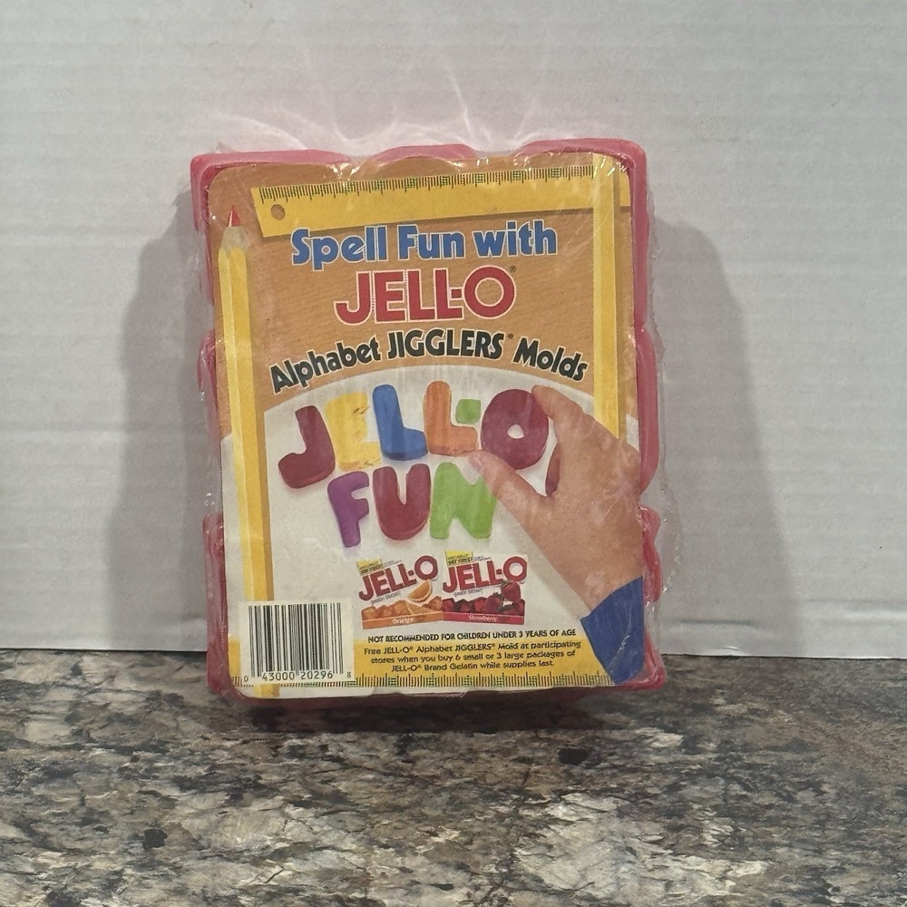 Vintage Spell Fun with‎ Jell-O Alphabet Jigglers Molds Red Plastic Set
